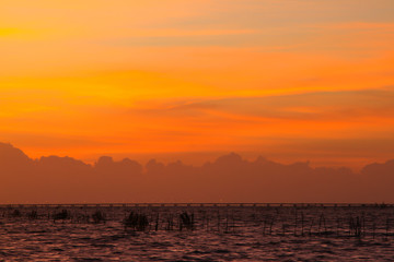 Beautiful sky at twilight time