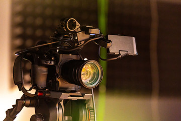 Behind the scenes of video production or video shooting