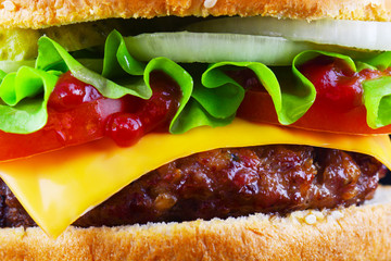 burger wide banner or flyer with place for text big tasty hamburger hamburger flyer