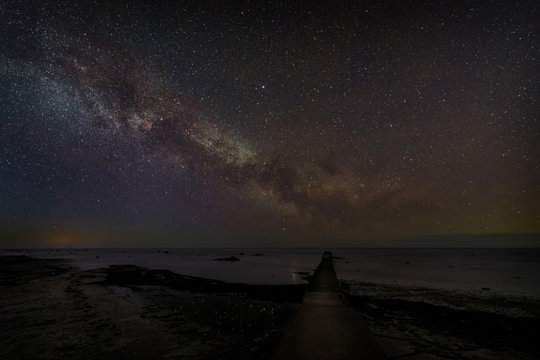 The pier in Seby under the Milky Way
