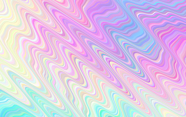 Holographic Distorted Wavy Stripes Vector Background. Vivid Gradient Glitch. Pastel Rainbow Fluid Texture. Psychedelic Color Neon Surface in Cyan, Blue, Pink, Violet, Magenta and Yellow. © Artefficient