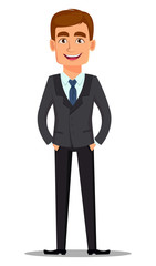Handsome banker in business suit