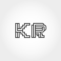 Initial Letter KR Logo Template Vector Design