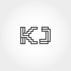 Initial Letter KJ Logo Template Vector Design