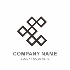 Fototapeta premium Monogram Letter E Geometric Square Space Cube Architecture Construction Business Company Stock Vector Logo Design Template