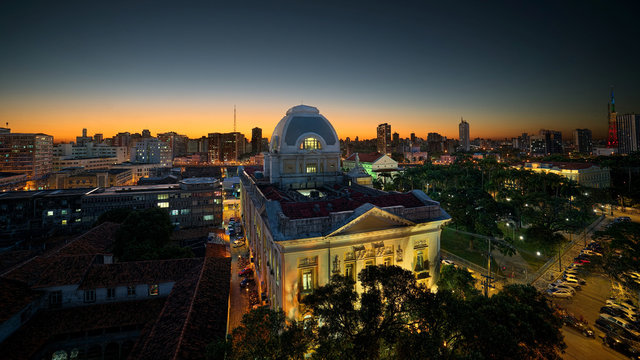 Several historical buildings of Recife, Pernambuco, Brazil: Tribunal de Justi&ccedil;a, Teatro de Santa Isabel, Palacio do Campo das Princesas, Pra&ccedil;a da Republica and Assembleia Legislativa de Pernambuco