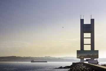Entry into the port of Galicia, North of the Spain