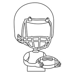 little boy playing american football character vector illustration design