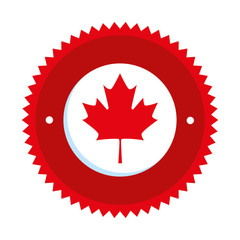 canadian flag emblem icon vector illustration design
