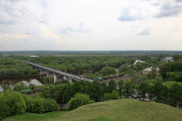 Fototapeta premium VLADIMIR, RUSSIA - MAY 18, 2018: View of an ancient Russian city founded in 1108. The capital of the Vladimir region. One of the tourist centers of the Golden Ring of Russia 