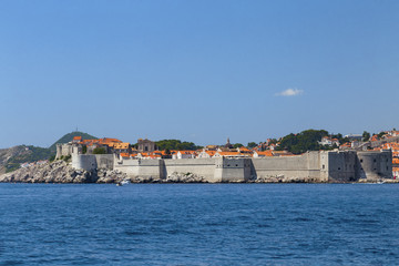 Fototapeta na wymiar Summer blue sky over Dubrovnik, Croatia.