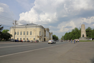 VLADIMIR, RUSSIA - MAY 18, 2018: View of an ancient Russian city founded in 1108. The capital of the Vladimir region. One of the tourist centers of the Golden Ring of Russia
