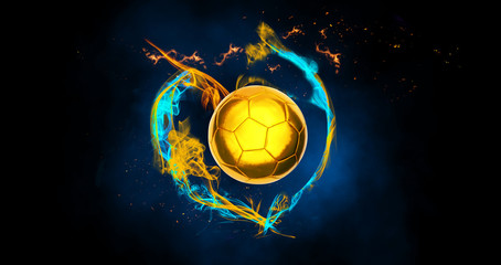 Ball auf dem Fussballplatz © Thaut Images