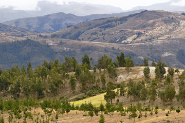 Beautiful mountainous landscape of the sierra, in Orcotuna, Peru