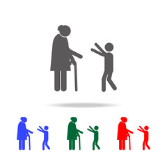grandson hugs grandmother icon. Elements of human family life in multi colored icons. Premium quality graphic design icon. Simple icon for websites, web design, mobile app