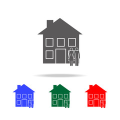 couple in front of the house icon. Elements of human family life in multi colored icons. Premium quality graphic design icon. Simple icon for websites, web design, mobile app
