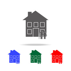 old couple in front of the house icon. Elements of human family life in multi colored icons. Premium quality graphic design icon. Simple icon for websites, web design, mobile app