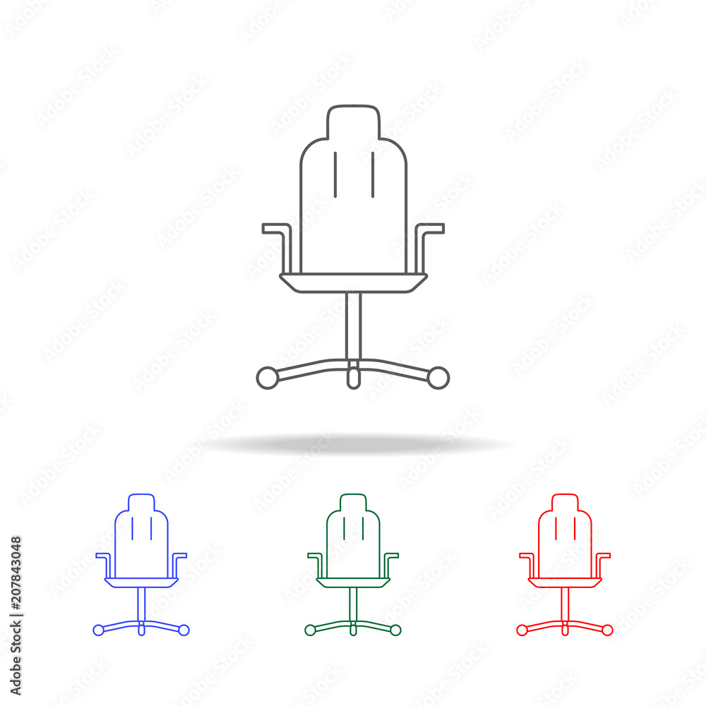 Poster office chair line icon. elements of game life in multi colored icons. premium quality graphic design