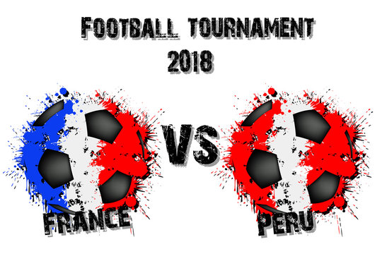 Soccer game France vs Peru