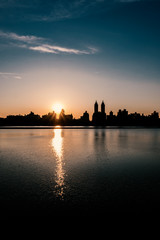 Naklejka premium View of the city street at the afternoon Manhattan New York downtown