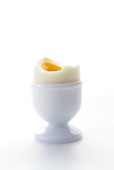 Soft Boiled Egg on a White Background