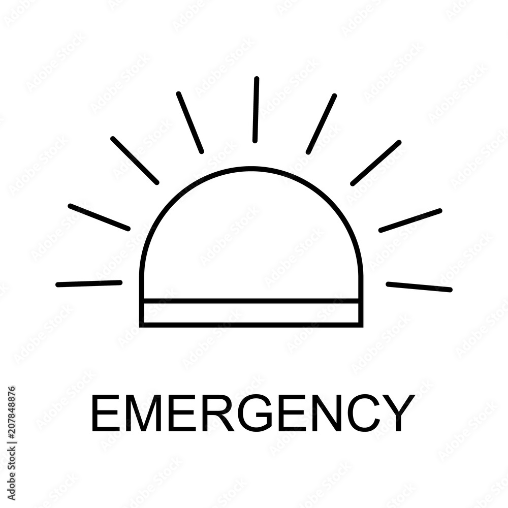Poster emergency siren outline icon. element of data protection icon with name for mobile concept and web a