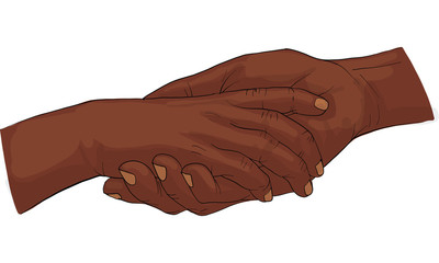hand holding hand together vector