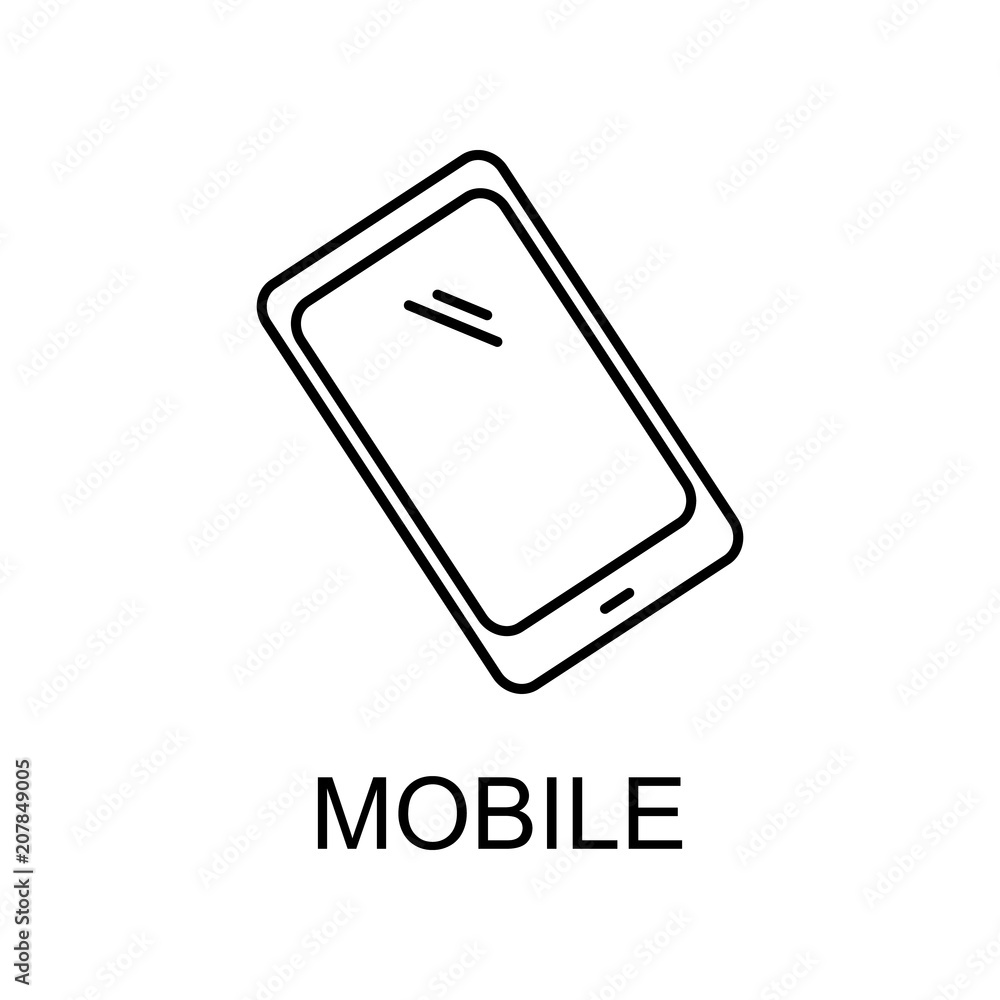 Poster mobile phone outline icon. element of data protection icon with name for mobile concept and web apps