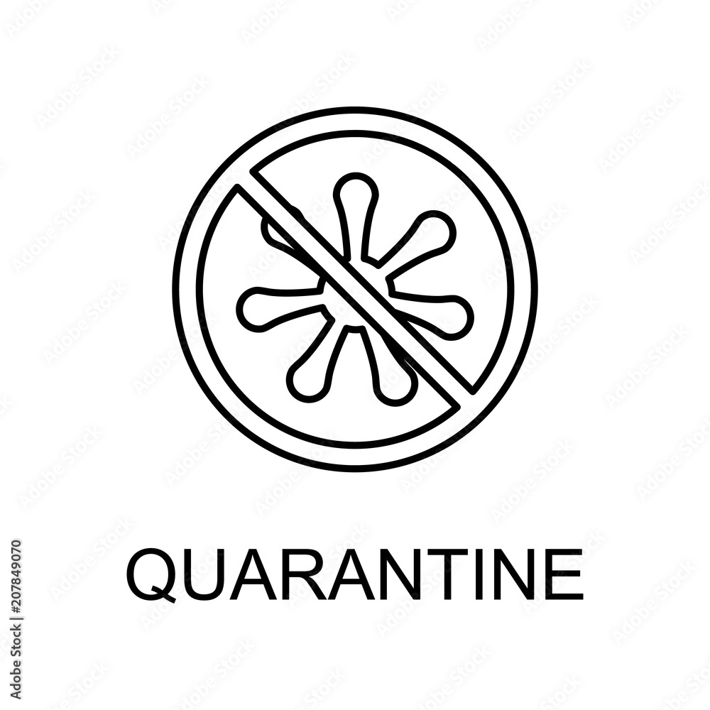 Aufkleber quarantine outline icon. element of data protection icon with name for mobile concept and web apps. 