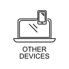 other devices outline icon. Element of data protection icon with name for mobile concept and web apps. Thin line other devices icon can be used for web and mobile