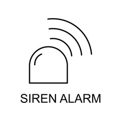 siren alarm outline icon. Element of data protection icon with name for mobile concept and web apps. Thin line siren alarm icon can be used for web and mobile