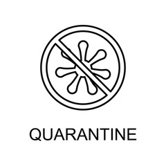 quarantine outline icon. Element of data protection icon with name for mobile concept and web apps. Thin line quarantine icon can be used for web and mobile