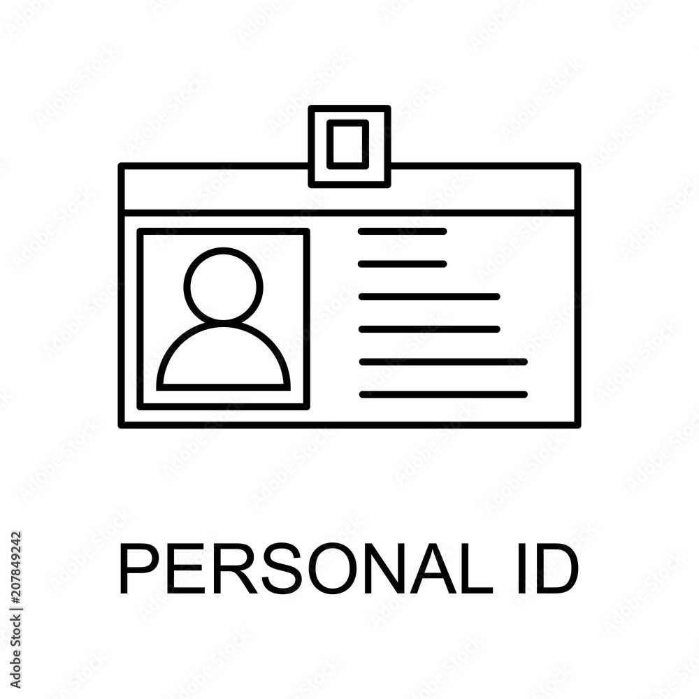 Poster personal id card outline icon. element of data protection icon with name for mobile concept and web 