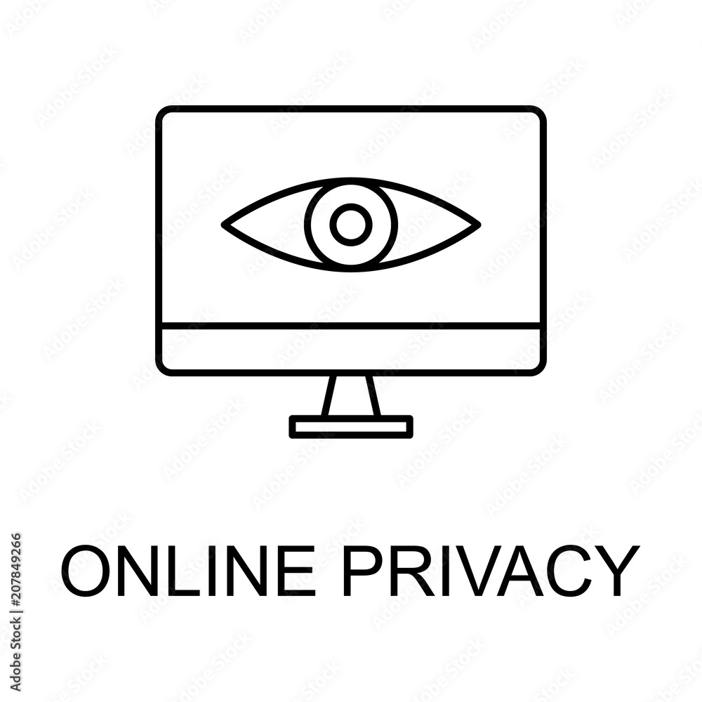 Poster online privacy outline icon. element of data protection icon with name for mobile concept and web ap