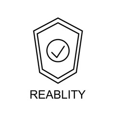 reablity outline icon. Element of data protection icon with name for mobile concept and web apps. Thin line reablity icon can be used for web and mobile