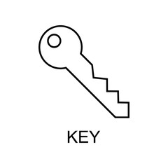 key outline icon. Element of data protection icon with name for mobile concept and web apps. Thin line key icon can be used for web and mobile