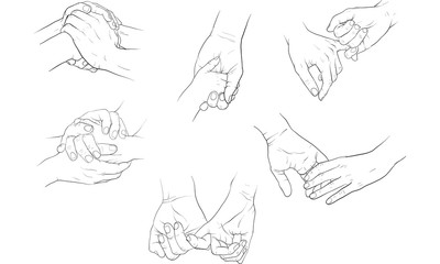 Fototapeta na wymiar hand holding hand together vector