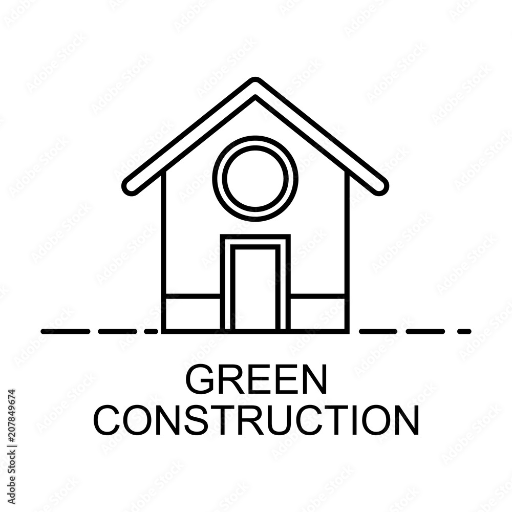 Poster green construction outline icon. element of enviroment protection icon with name for mobile concept 
