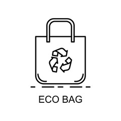 Obraz premium eco bag outline icon. Element of enviroment protection icon with name for mobile concept and web apps. Thin line eco bag icon can be used for web and mobile