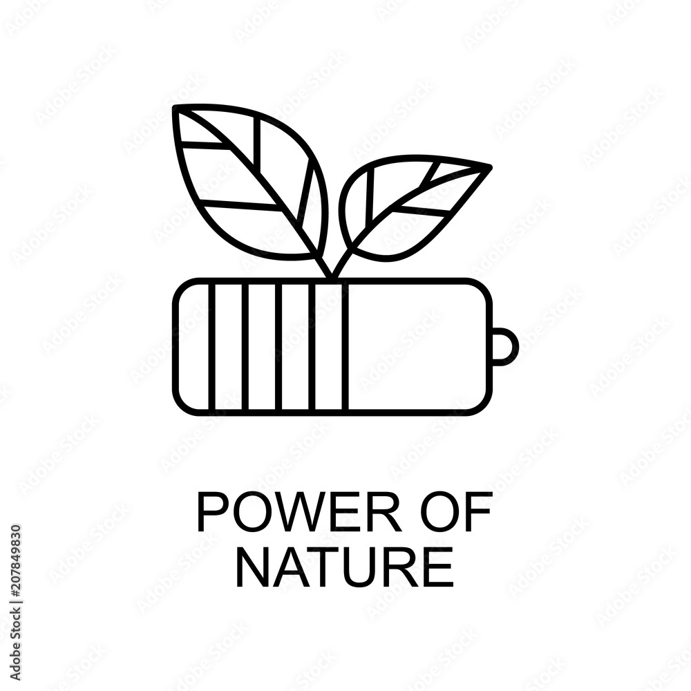 Poster power of nature outline icon. element of enviroment protection icon with name for mobile concept and