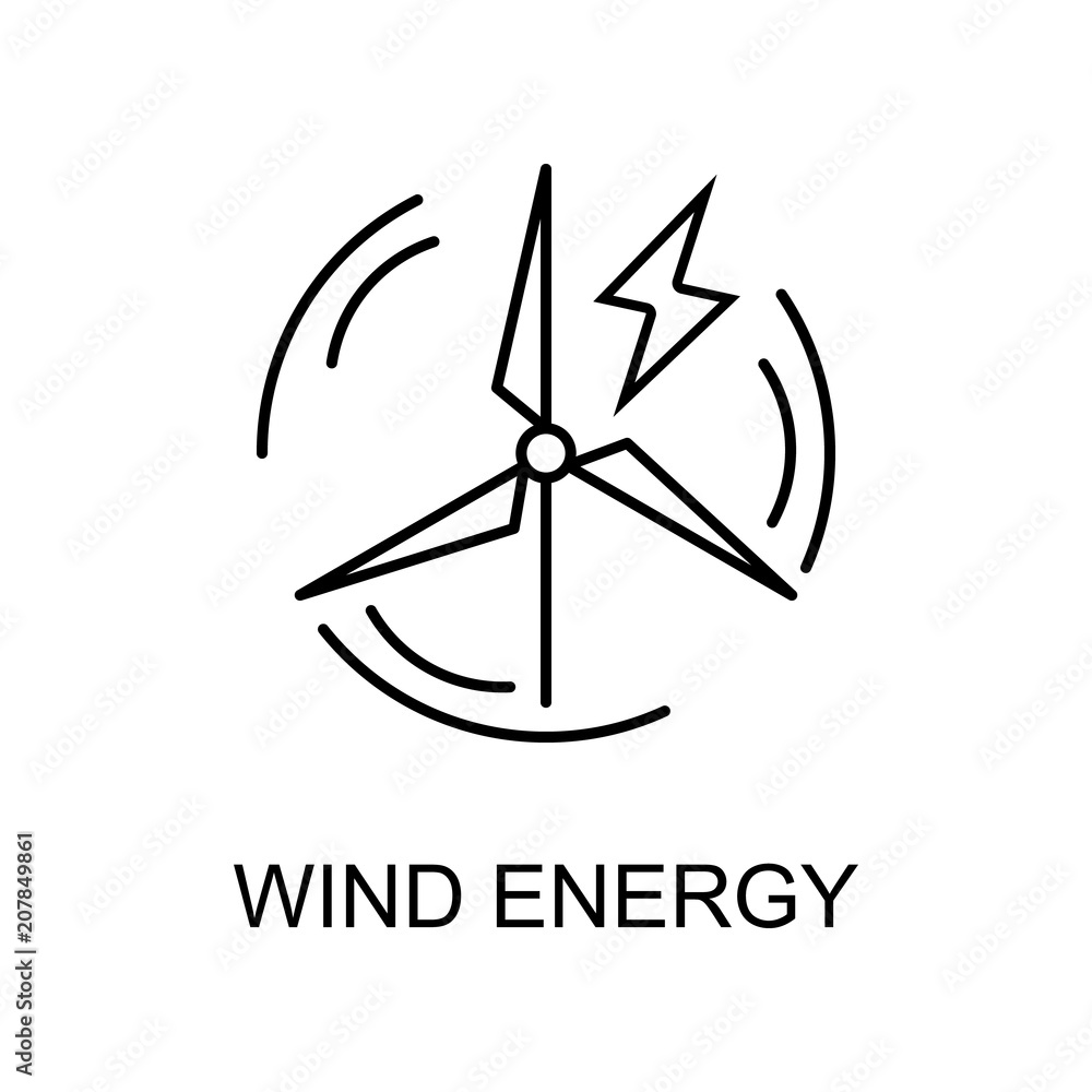 Poster wind energy outline icon. element of enviroment protection icon with name for mobile concept and web