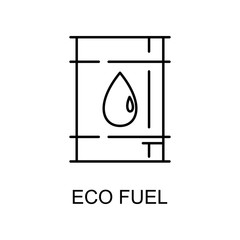 eco fuel outline icon. Element of enviroment protection icon with name for mobile concept and web apps. Thin line eco fuel icon can be used for web and mobile