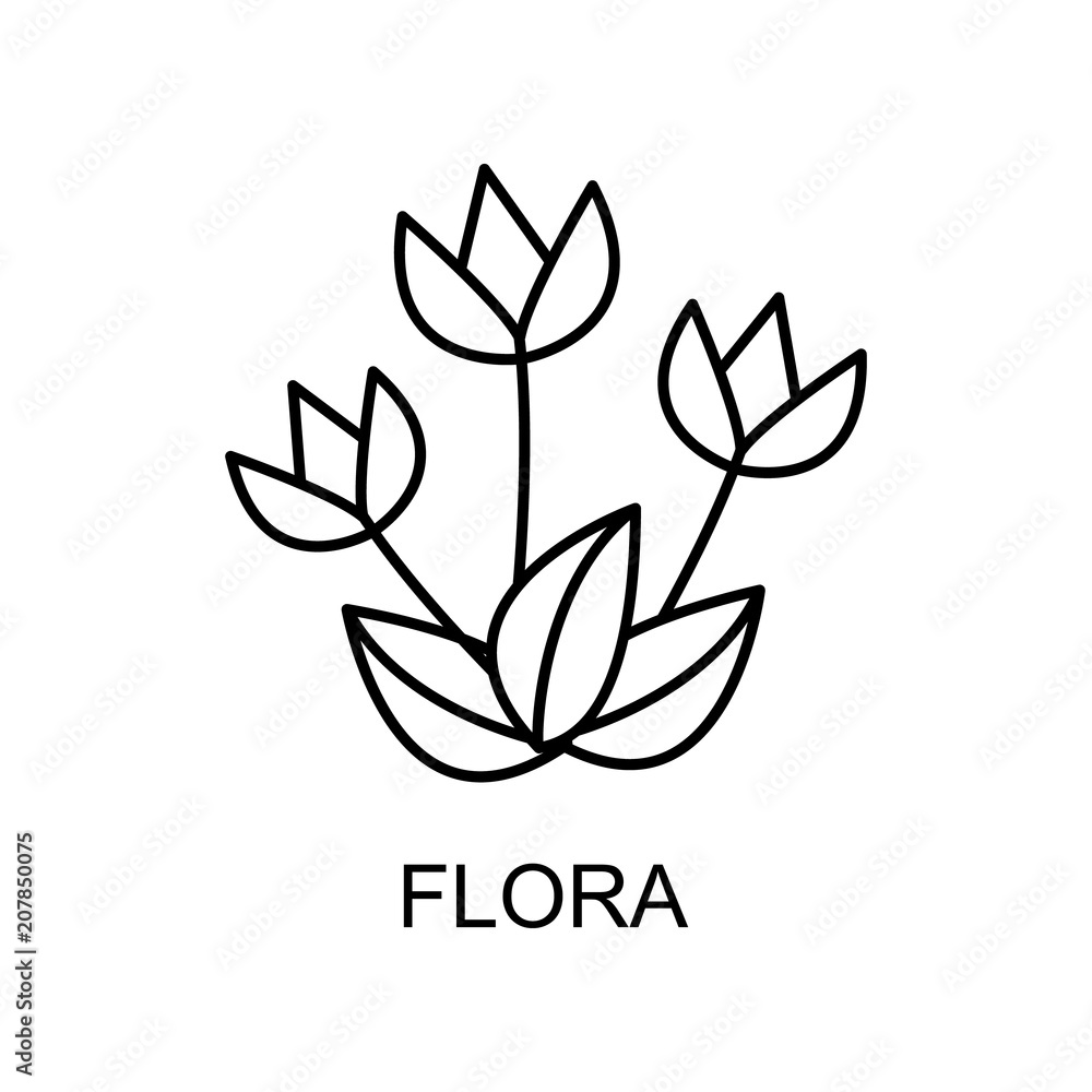 Poster flora outline icon. element of enviroment protection icon with name for mobile concept and web apps.
