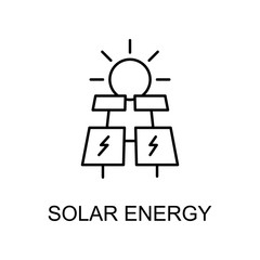 solar energy outline icon. Element of enviroment protection icon with name for mobile concept and web apps. Thin line solar energy icon can be used for web and mobile