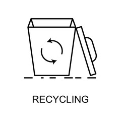 recycling outline icon. Element of enviroment protection icon with name for mobile concept and web apps. Thin line recycling icon can be used for web and mobile