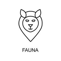 fauna in pin outline icon. Element of enviroment protection icon with name for mobile concept and web apps. Thin line fauna in pin icon can be used for web and mobile