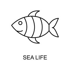sea life outline icon. Element of enviroment protection icon with name for mobile concept and web apps. Thin line sea life icon can be used for web and mobile