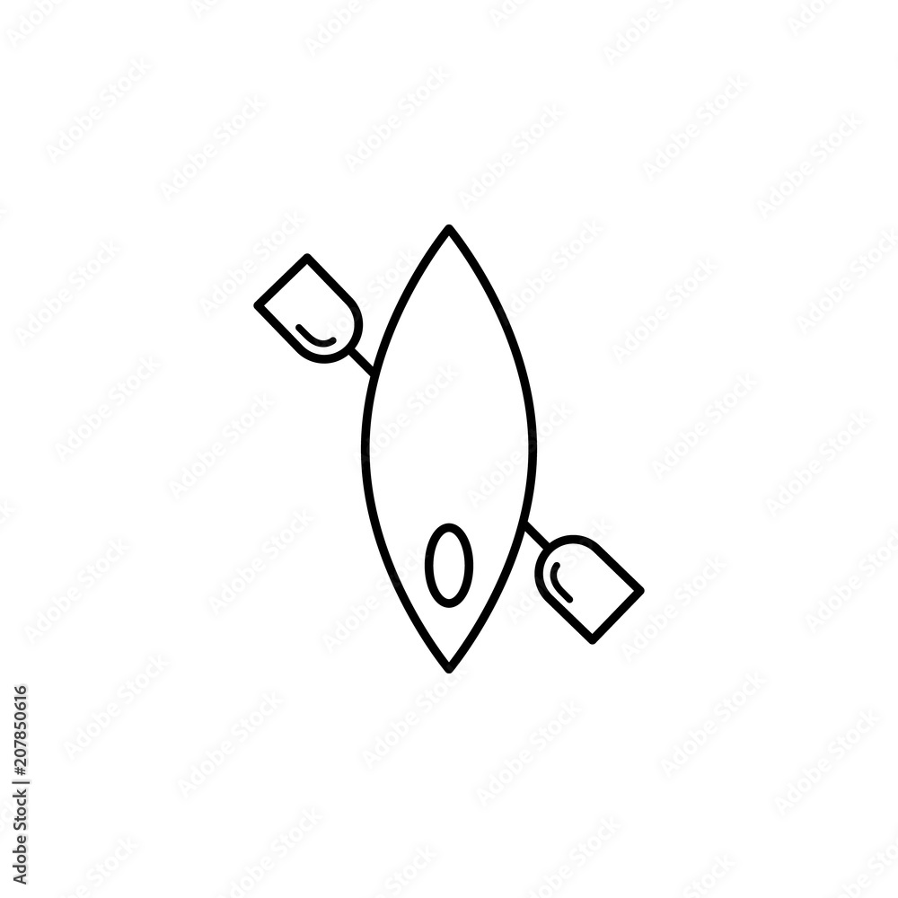 Poster kayak outline icon. element of sports items icon for mobile concept and web apps. thin line kayak ou