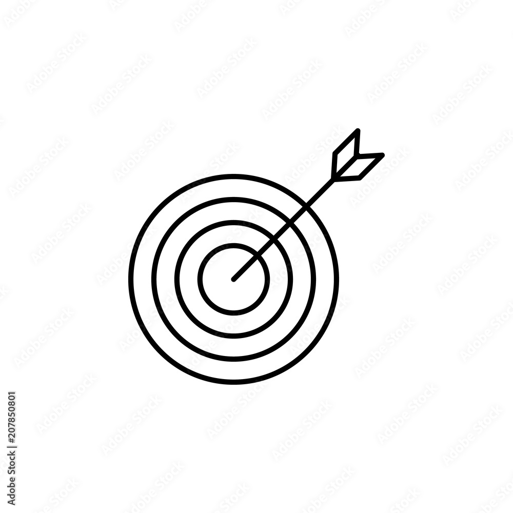 Poster bow and target outline icon. element of sports items icon for mobile concept and web apps. thin line