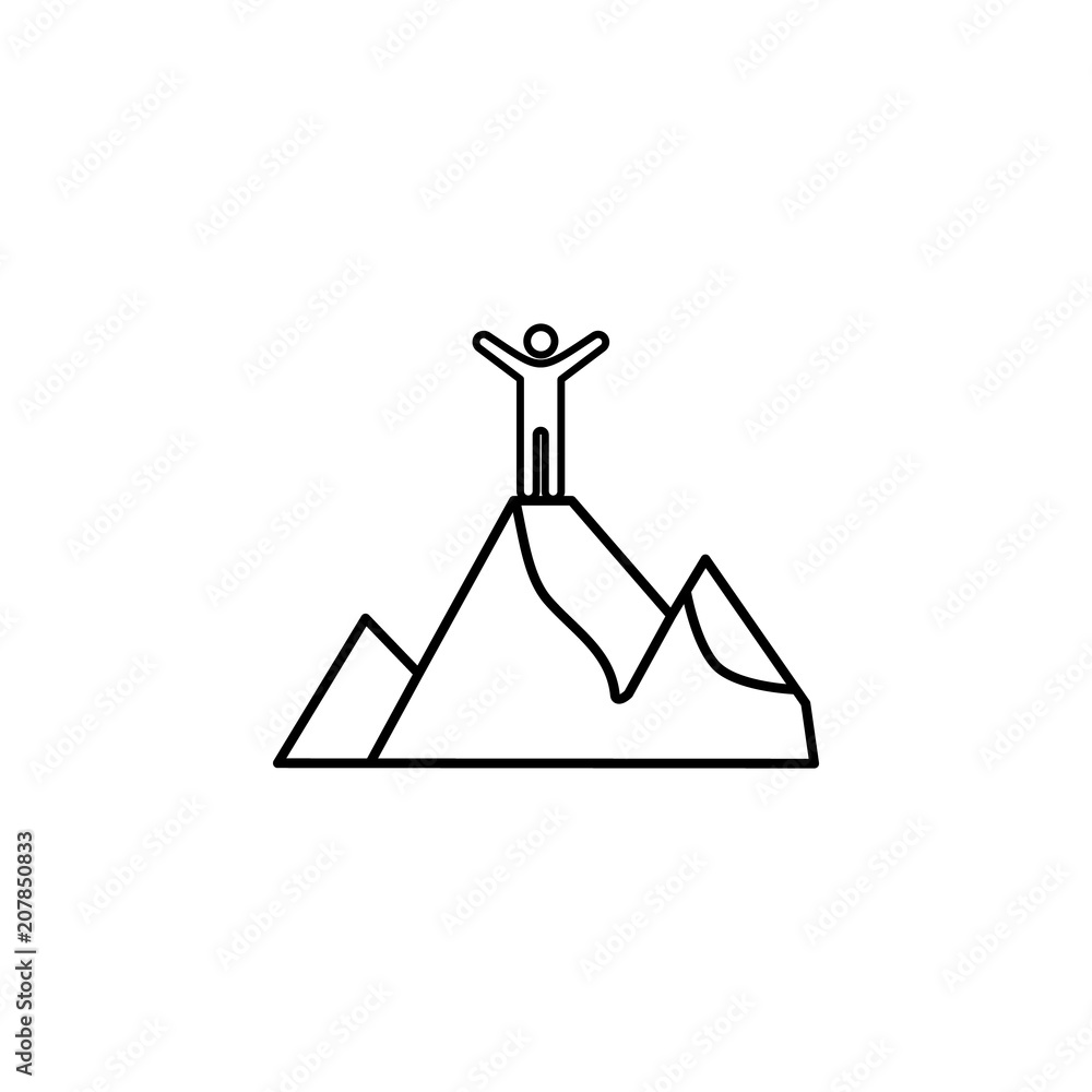 Poster climber outline icon. element of sports items icon for mobile concept and web apps. thin line climbe